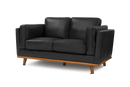 Valencia Artisan Top Grain Leather Loveseat Sofa, Black