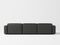 Valencia Nathan Full Aniline Leather Modular Sofa with Down Feather, Three Seats, Black Color