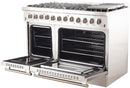 FORNO Appliance Package - 48 Inch Dual Fuel Range, Wall Mount Range Hood, Microwave Drawer, AP-FFSGS6156-48-3