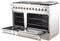 FORNO Appliance Package - 48 Inch Dual Fuel Range, Wall Mount Range Hood, Microwave Drawer, AP-FFSGS6156-48-3