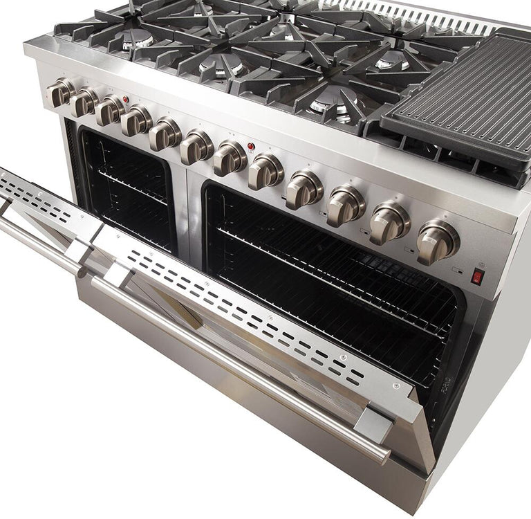 FORNO Appliance Package - 48" Dual Fuel Range, 48" Range Hood, Dishwasher, 48" Refrigerator, Microwave Drawer, Wine Cooler, AP-FFSGS6156-48-14