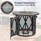 30K BTU Premium Outdoor Patio Gas Fire Pit Table With Fire Glass And Cover, 32" (SAK17432)