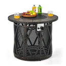 30K BTU Premium Outdoor Patio Gas Fire Pit Table With Fire Glass And Cover, 32" (SAK17432)