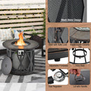 30K BTU Premium Outdoor Patio Gas Fire Pit Table With Fire Glass And Cover, 32" (SAK17432)