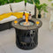 30K BTU Premium Outdoor Patio Gas Fire Pit Table With Fire Glass And Cover, 32" (SAK17432)
