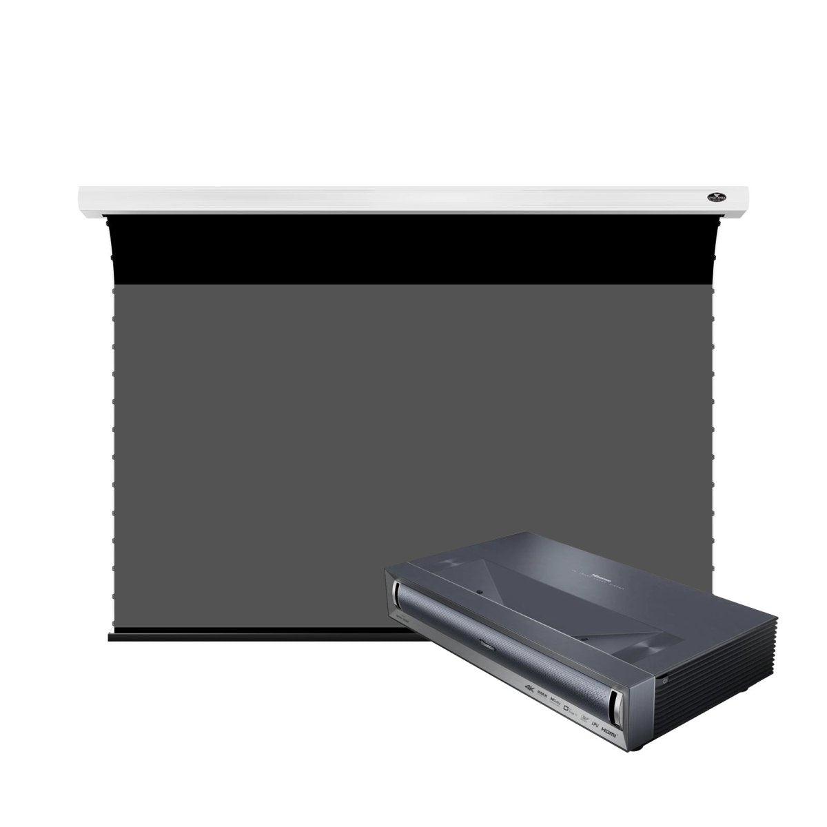 BUNDLE HISENSE LASER CINEMA PX3 PRO TriChroma Laser Cinema Projector & VIVIDSTORM PRO/PRO A/PRO P/PRO PA Slimline Motorized Tension UST ALR Projector Screen