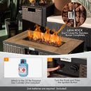 32" Propane Rattan Fire Pit Table Set W/ Side Table Tank & Cover (90165397)