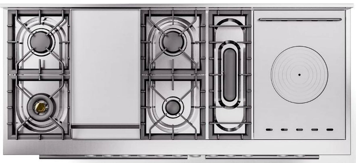 ILVE Professional Plus II 60-Inch Propane Gas Dual Fuel Range with 7 Burners, Griddle, & French Top with Triple Glass Door Oven in Matte Graphite (UP60FSWMPMGLP)