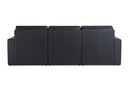 Valencia Pisa Ultimate Nappa 20000 Leather Lounge Sectional Sofa, Three Seats, Black