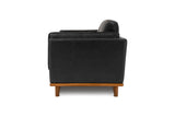 Valencia Artisan Top Grain Leather Loveseat Sofa, Black