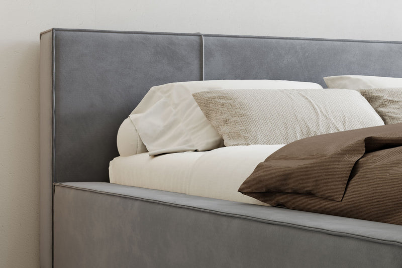 Valencia Luisa Fabric King Bed Frame, Grey