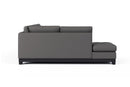 Valencia Aine Top Grain Leather Four Seats with Right Chaise Sofa, Charcoal Grey