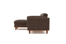 Valencia Artisan Top Grain Leather Three Seats with Left Chaise Sofa, Chocolate