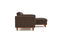 Valencia Artisan Top Grain Leather Three Seats with Right Hand Chaise Sofa, Chocolate