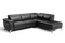 Valencia Pista Modern Top Grain Leather Reclining Sectional Sofa with Right-Hand Facing Chaise, Black