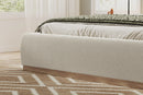 Valencia Gabriella Fabric Upholstered King Size Bed Frame, Cream