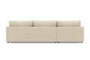 Valencia Serena Leather Three Seats with Left Chaise Sectional Sofa, Beige