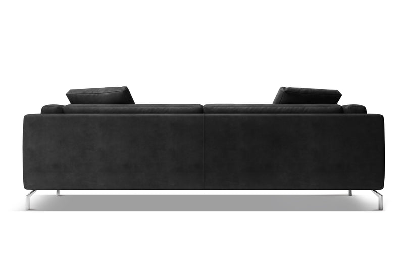 Valencia Zadar Leather Wide Seats Sofa, Black Color