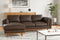Valencia Artisan Top Grain Leather Three Seats with Left Chaise Sofa, Chocolate