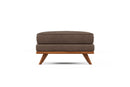 Valencia Artisan Top Grain Leather Ottoman, Chocolate