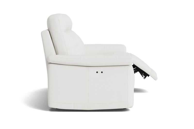 Valencia Vivian Top Grain Leather Recliner Seat, Winter White