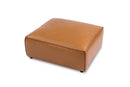 Valencia Nathan Full Aniline Leather Ottoman, Caramel Brown