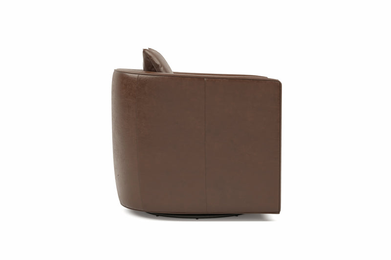 Valencia Riley Leather Swivel Accent Chair, Brown Color