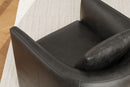 Valencia Riley Leather Swivel Accent Chair, Black