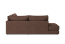 Valencia Serena Leather 2-Piece Left Bumper Chaise Sectional Sofa, Brown