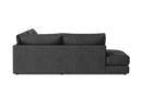 Valencia Serena Leather 2-Piece Left Bumper Chaise Sectional Sofa, Black