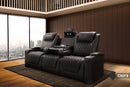 Valencia Oslo Luxury Console Home Theater Seating Console Row of 3 Dropdown Center, Onyx