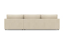 Valencia Serena Leather Three Seats with Right Chaise Sectional Sofa, Beige