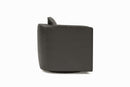 Valencia Riley Leather Swivel Accent Chair, Black