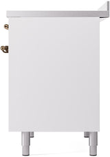 ILVE Nostalgie II 40-Inch Freestanding Electric Induction Range in White with Bronze Trim (UPDI406NMPWHB)