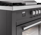 ILVE Professional Plus II 60-Inch Natural Gas Dual Fuel Range with 7 Burners, Griddle, & French Top with Triple Glass Door Oven in Matte Graphite (UP60FSWMPMG)