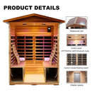 Premium 4-Person Luxury Low EMF Outdoor FAR Infrared Home Sauna With Bluetooth Audio, 2050W (SAK15372)