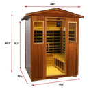 Premium 4-Person Luxury Low EMF Outdoor FAR Infrared Home Sauna With Bluetooth Audio, 2050W (SAK15372)