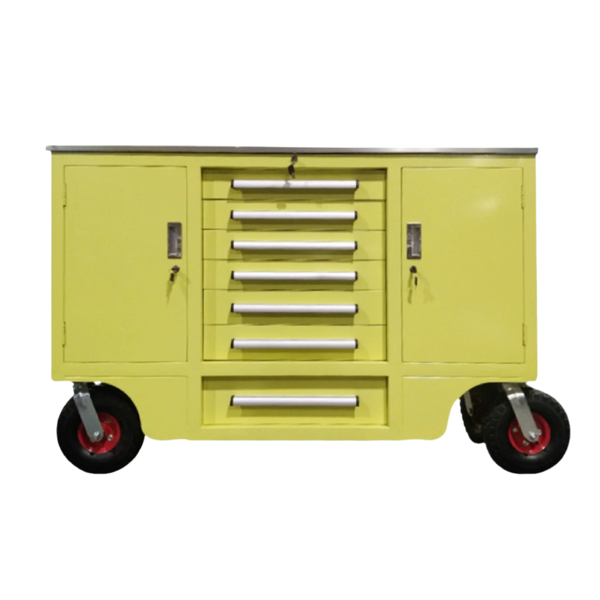 4.5ft Heavy Duty Mobile Workbench with 7 Drawers & 2 Cabinets