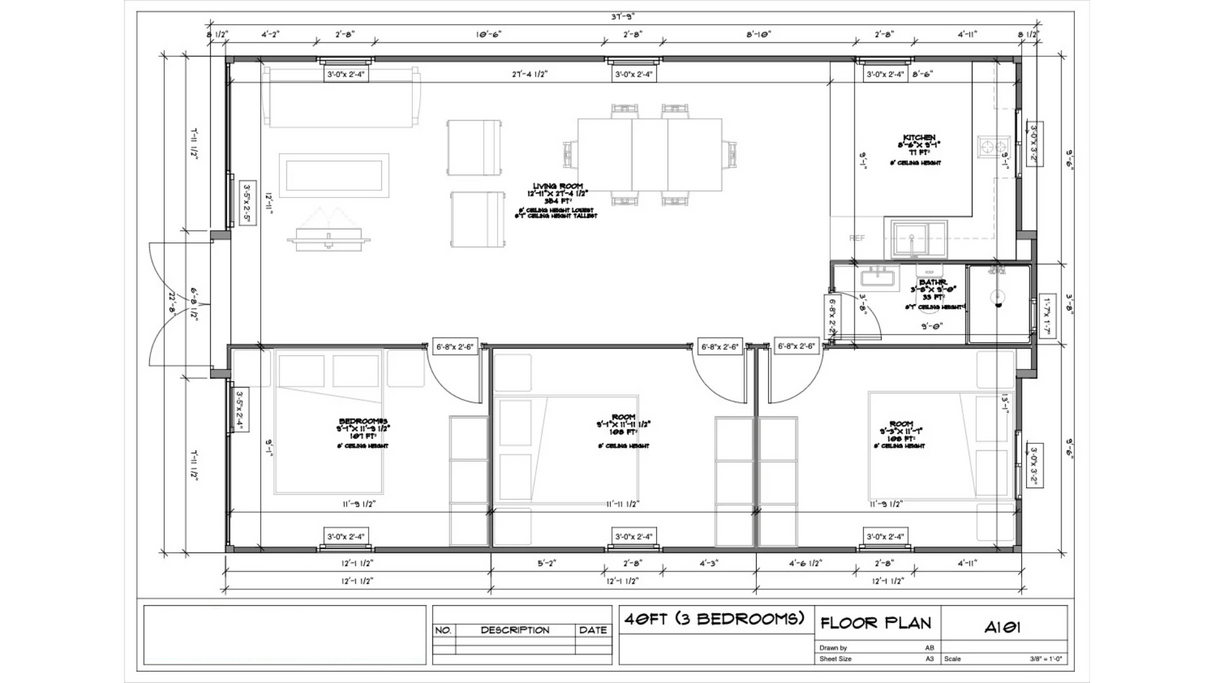 Citrus Chic - 40' Expandable Container Home | 3 Bedroom, Full Bath, Kitchen, Living Room | 790 SF Tiny Home