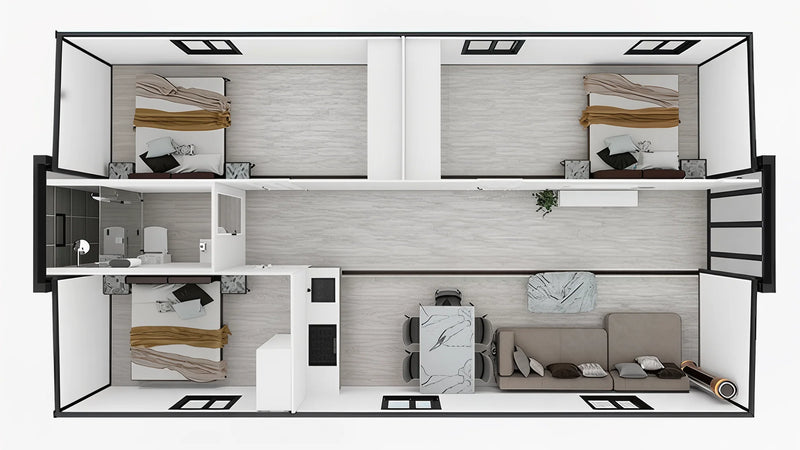 True Tone - 40' Expandable Container Home | 3 Bedroom, Full Bath, Kitchen, Living Room | 790 SF Tiny Home