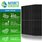 Nature's generator 410 watt monocrystalline solar panel (10 pack)