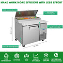 44" Commercial Pizza Prep Table With Built-In 11 Cu.Ft. Refrigerator (SAK09621)