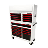 Pro Series | 45" 19-Drawer Rolling Tool Box | White and Red