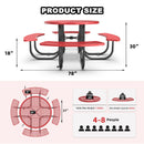 46" Round Picnic Table With Umbrella Hole