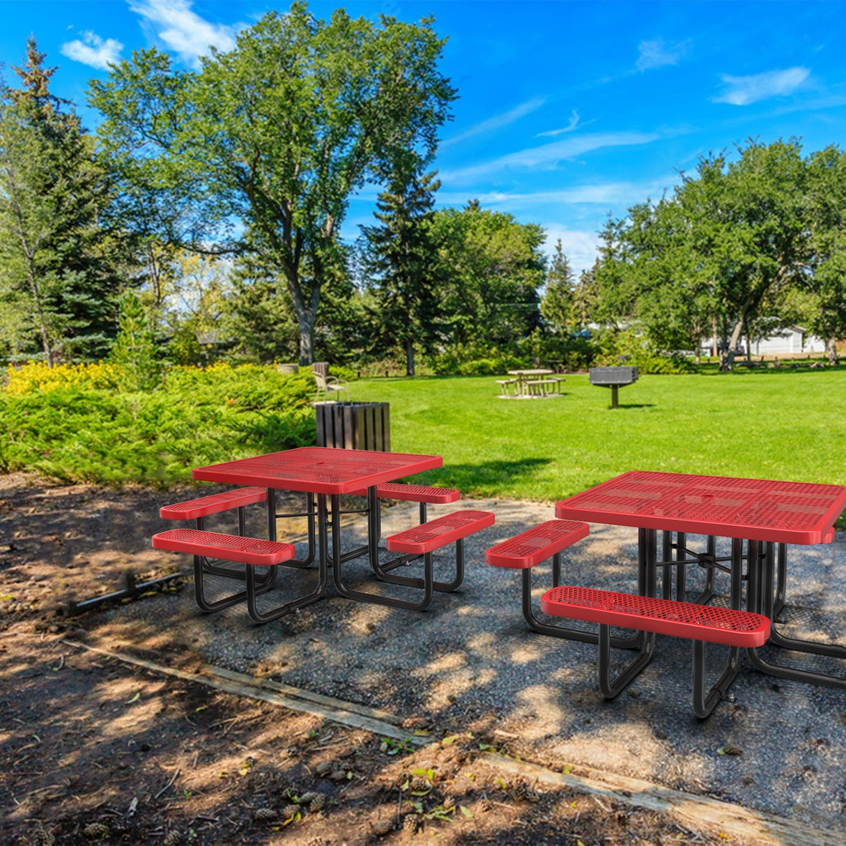 46" Square Picnic Table With Umbrella Hole