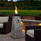 48" Large Outdoor Propane Fire Bowl Column With Cover & Lava Rocks (96173485)
