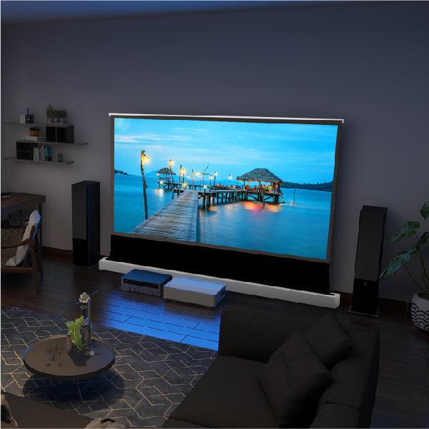 VIVIDSTORM S PRO P Motorized Tension Floor Rising UST ALR Perforated Projector screen– Classic Version Clearance