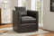 Valencia Riley Leather Swivel Accent Chair, Black