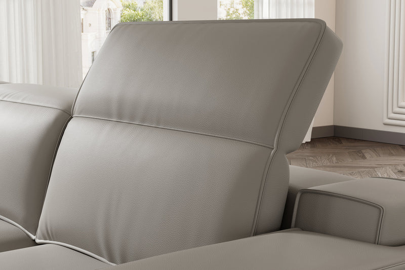 Valencia Valentina Leather Three Seats Recliner Sofa, Light Grey