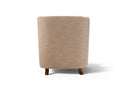 Valencia Emma Fabric Accent Chair with Walnut Wood Armrest, Warm Beige
